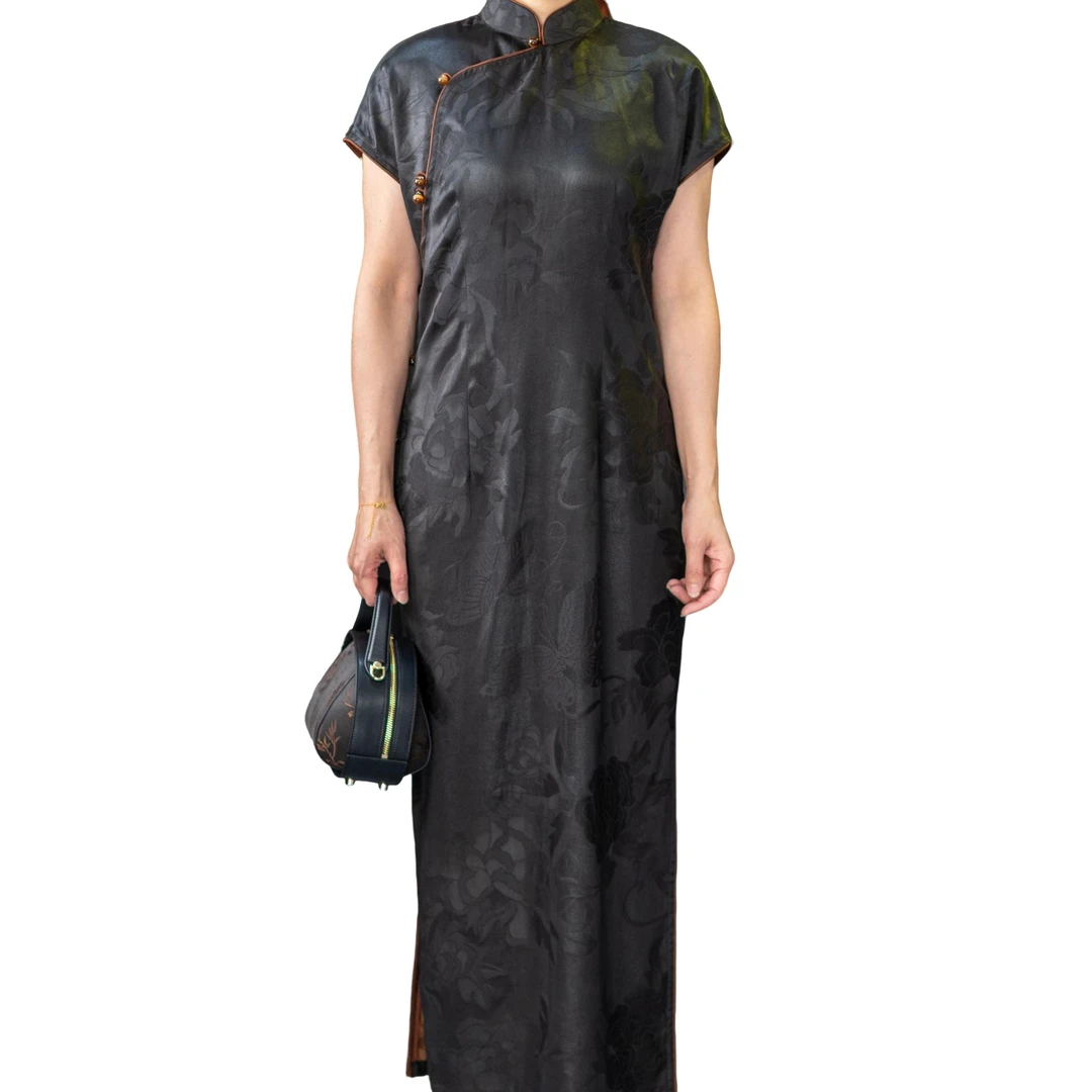 【衣恋】香云纱古法旗袍｜高级设计师款100%桑蚕丝中式国风气质2301