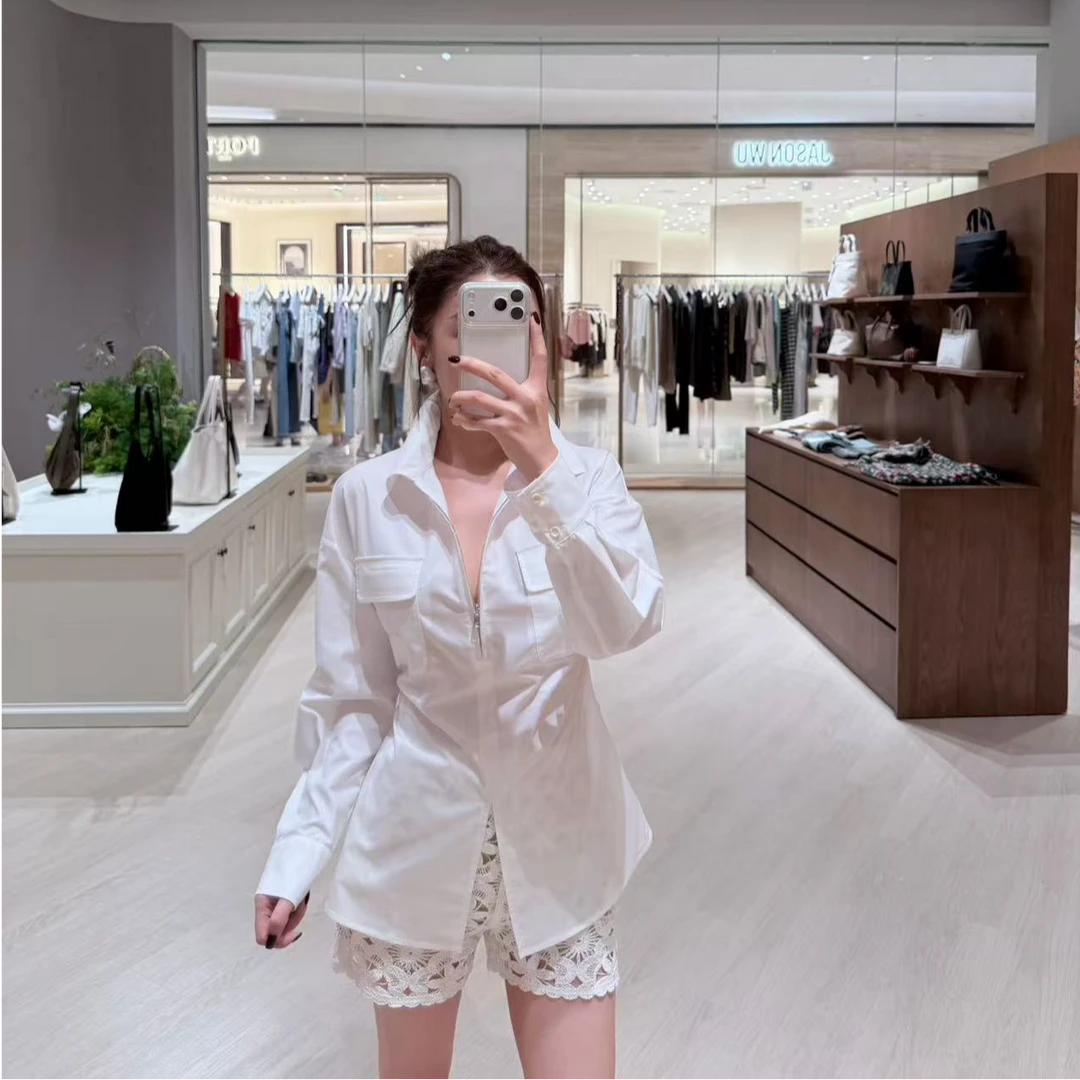 H萱萱同款收腰衬衫