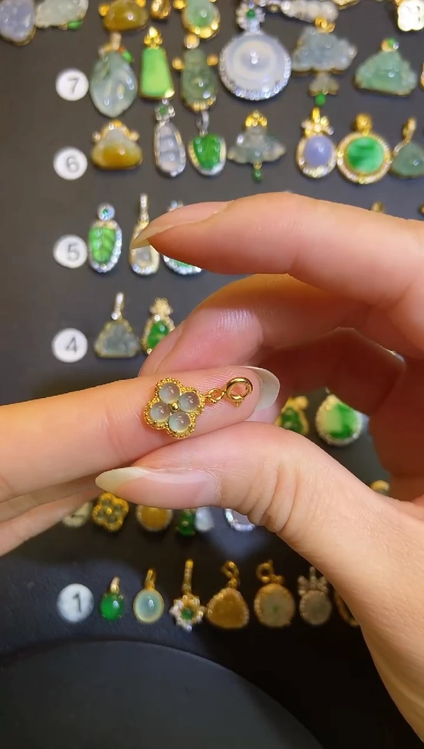 吊坠(不含链)银S925镶嵌翡翠1