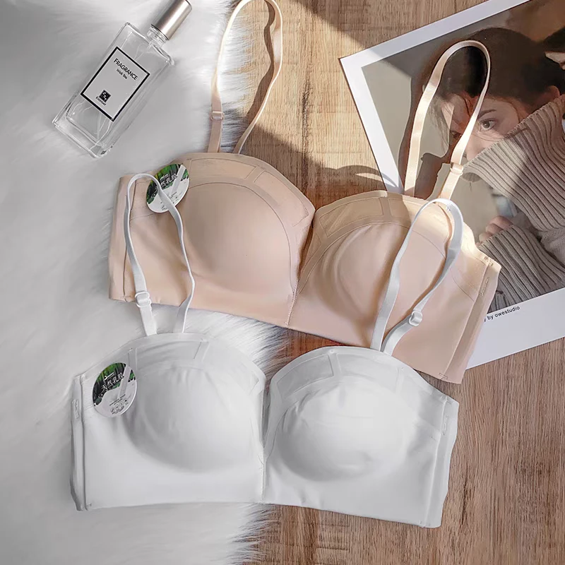 半杯内衣女小胸聚拢显大无钢圈收副乳外扩型加厚无痕文胸胸罩内衣