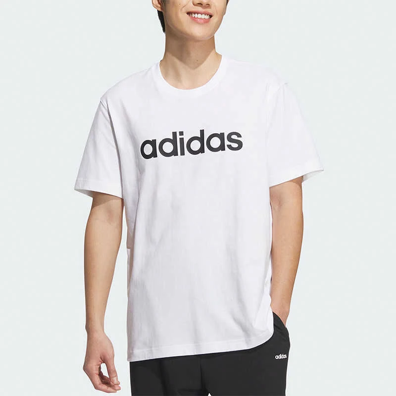 adidas 印花图案纯色圆领短袖T恤中性 JF3219 JF3218