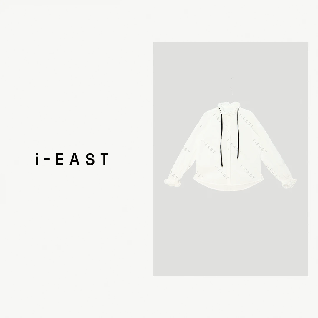 i-EAST 爱神白茉莉~法式设计感百搭衬衫上衣-4D SY1004