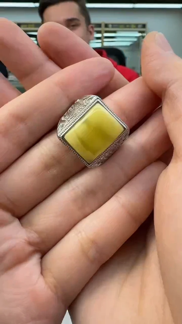 【闪购商品】琥珀戒指银S925镶嵌687秒拍号