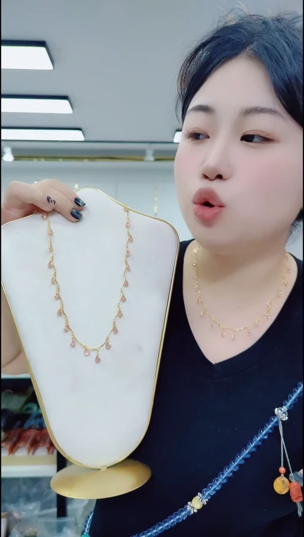 玛瑙/玉髓颈饰合金03105水滴链