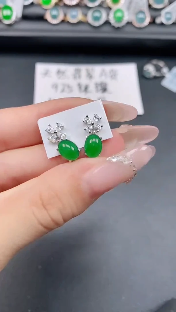 银S925镶嵌戒指翡翠1
