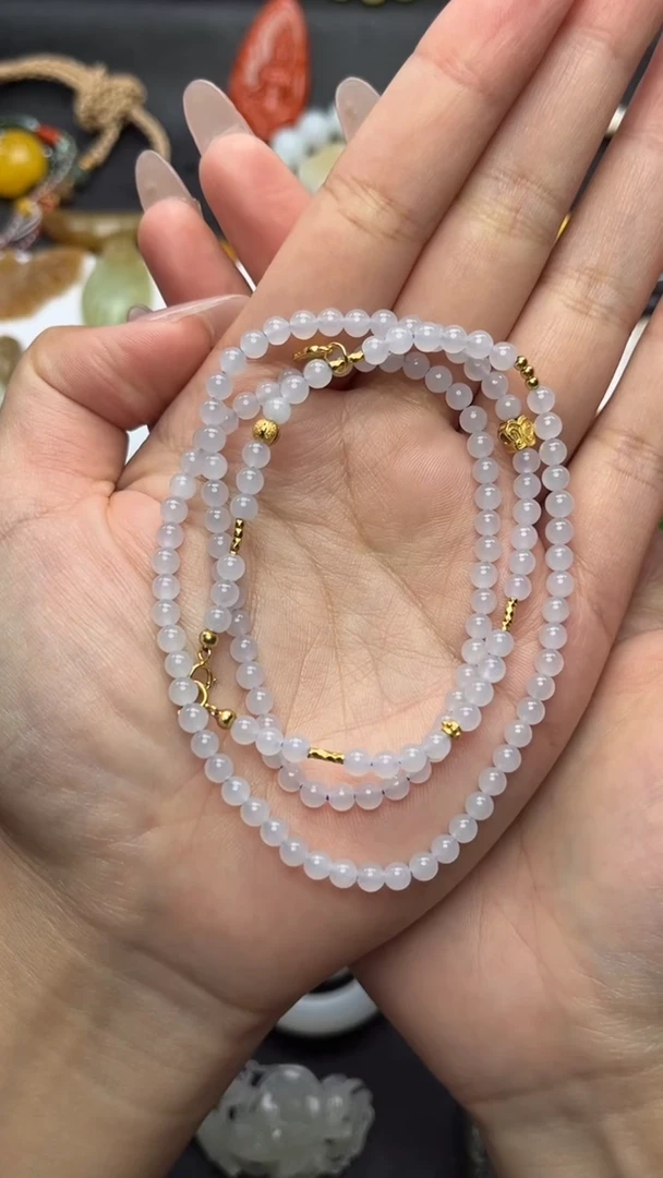 颈饰银S925镶嵌和田玉万能链