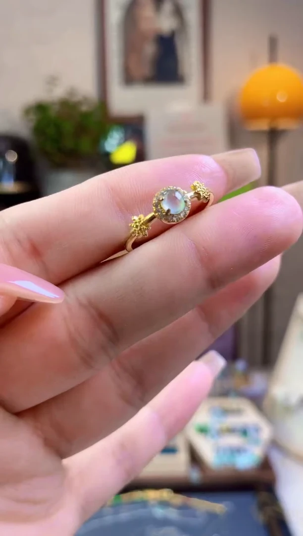翡翠银S925镶嵌吊坠(不含链)戒指