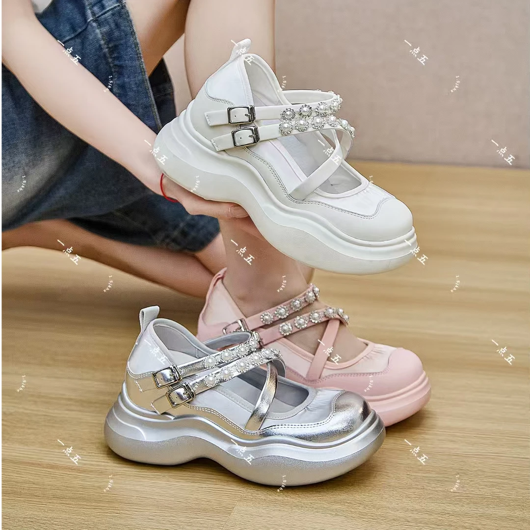 一点五-9cm珍珠丨夏季增高鞋隐形玛丽珍凉鞋底