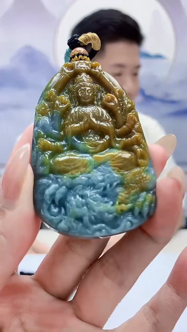 未镶嵌定制翡翠4917MM-毛货挂件85