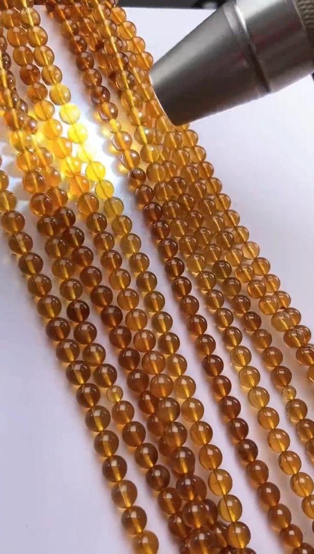 手链琥珀未镶嵌金棕108