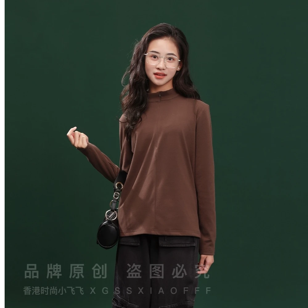 8669高端专享青少年儿童秋季打底衫红咖（飞飞）