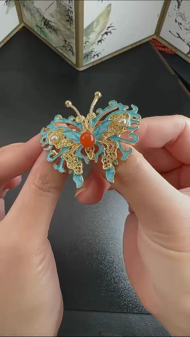 【闪购商品】南红玛瑙胸针合金WY0213003多样性发一