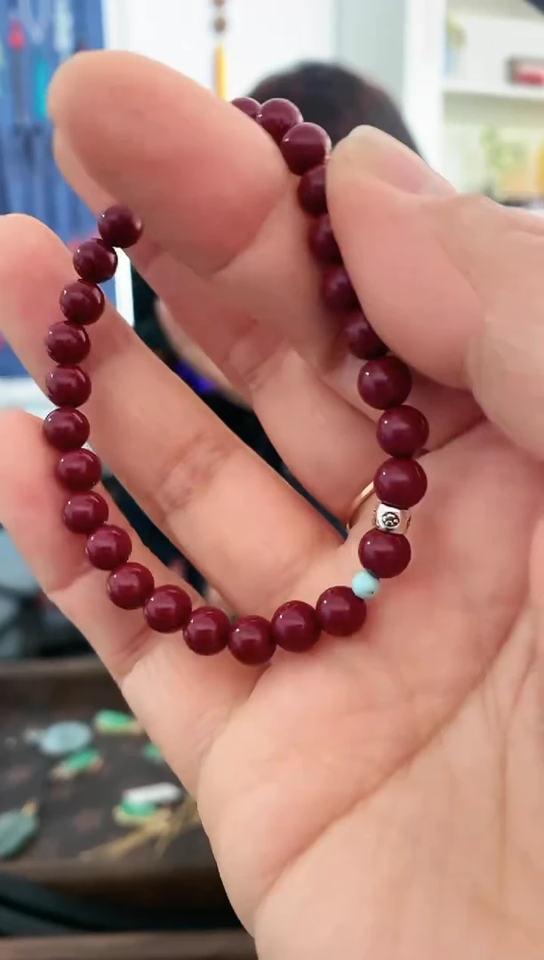 天然辰砂紫砂手串