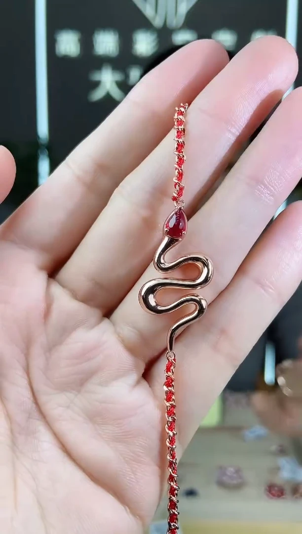 【闪购商品】红宝石手链银S925镶嵌手链
