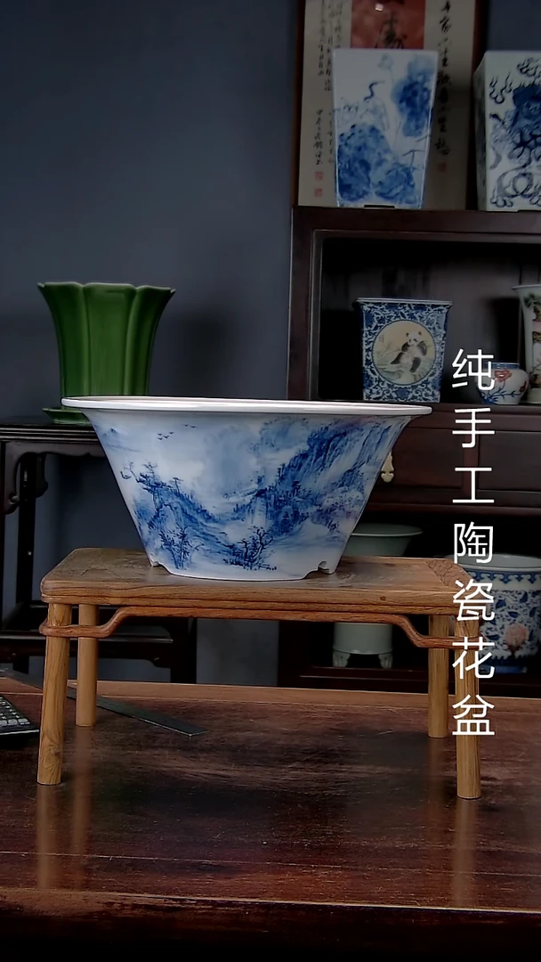 景德镇手工陶瓷花盆