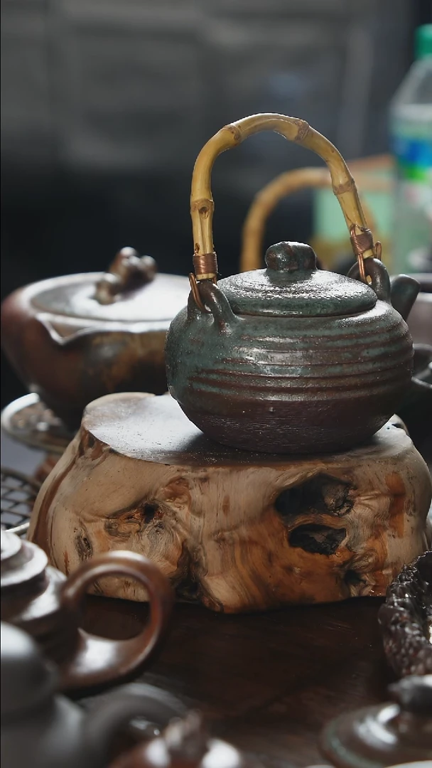 紫砂全手工白菜提梁（蓝）