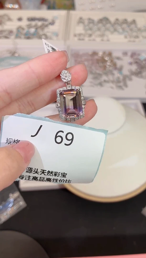 吊坠(不含链)银S925镶嵌水晶多样性发一J69