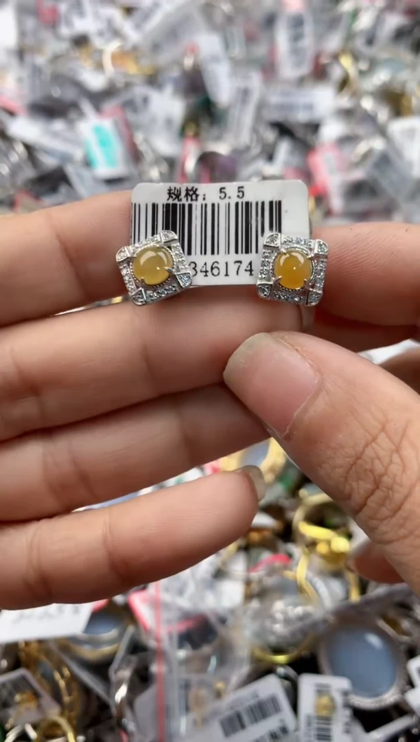 银S925镶嵌戒指翡翠777----2