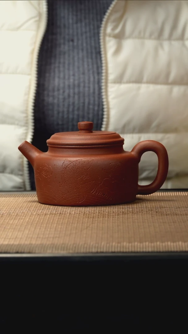 紫砂茶盏中槽清刻绘德钟210CC