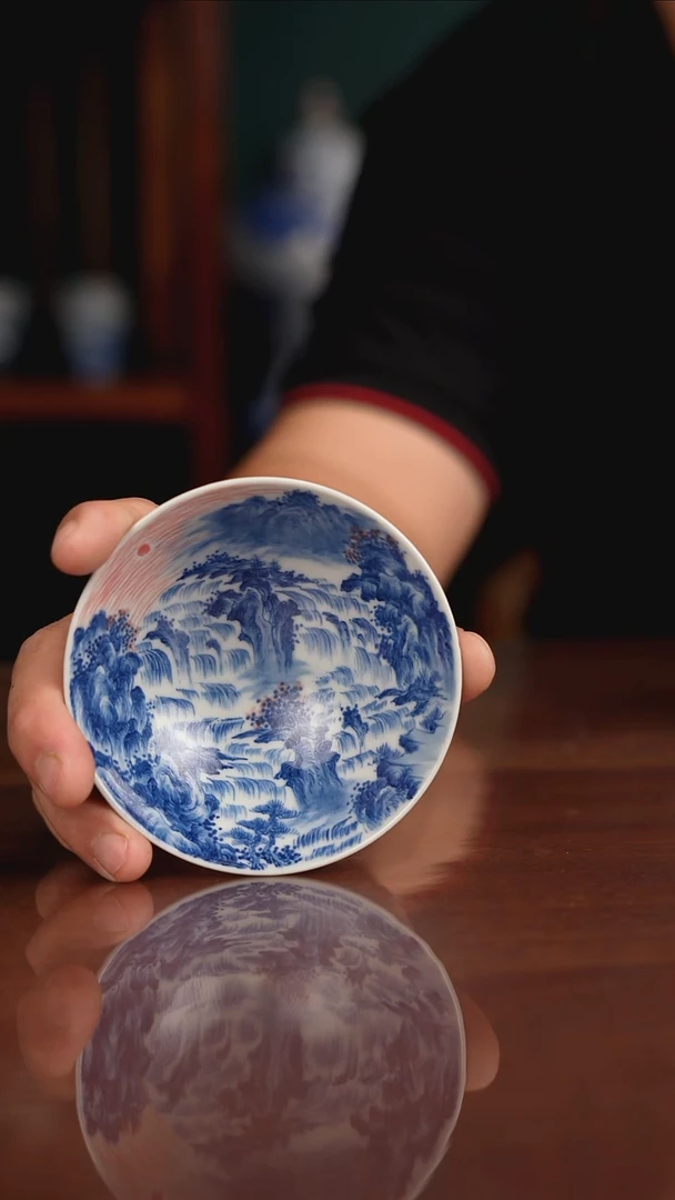 景琳藏青花北派山水