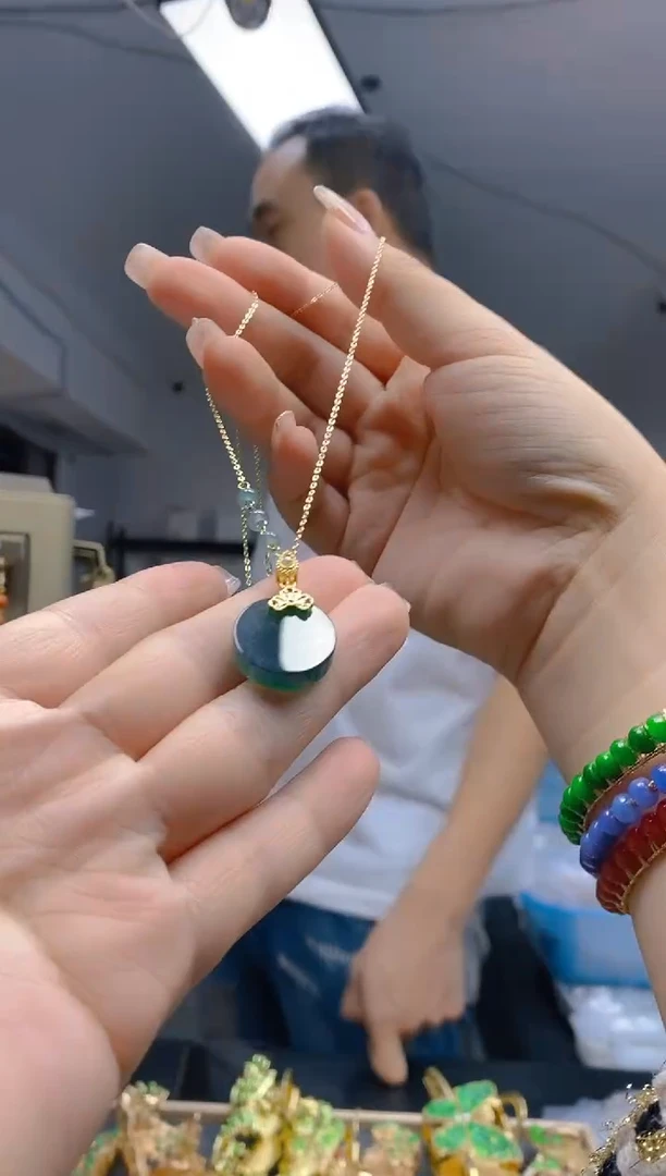 【闪购商品】翡翠耳饰合金108翡翠锁骨链