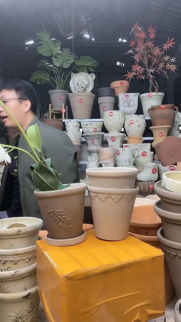 【闪购商品】缸3套13*13/灰/陶巴洛香草橄榄