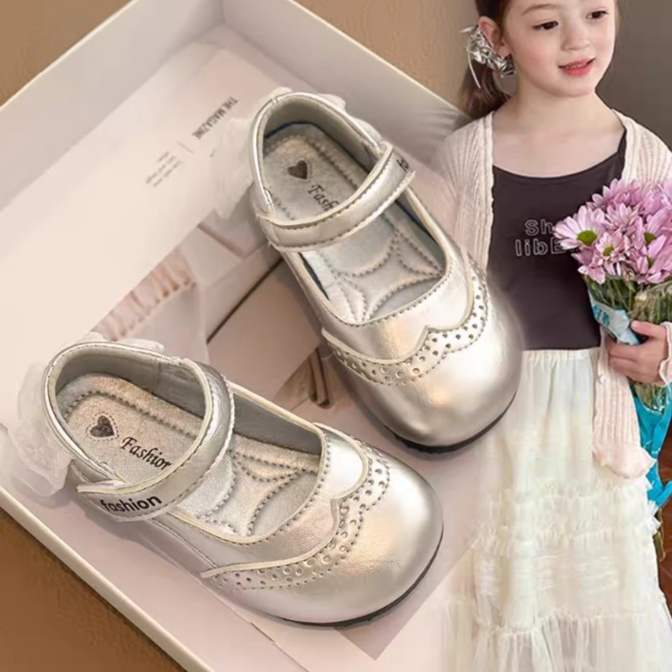 女童小皮鞋2025春秋新款儿童软底防滑公主鞋小女孩时尚玛丽珍单鞋