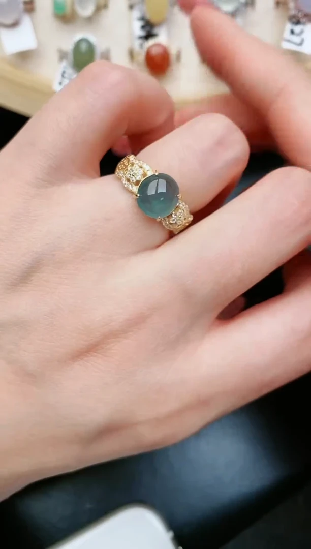 翡翠戒指银S925镶嵌.....