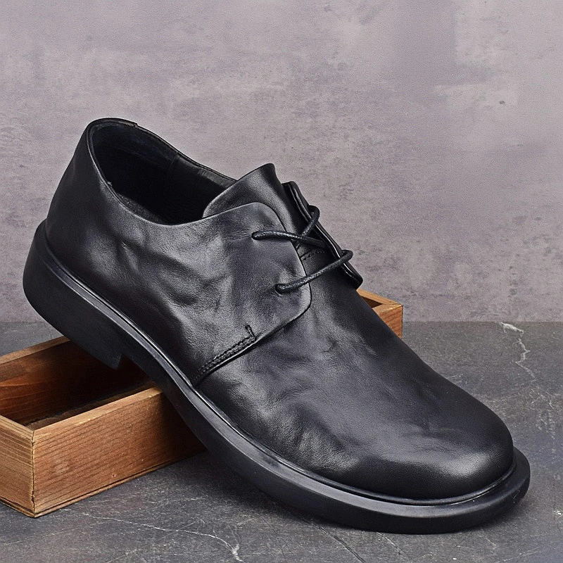 意式『DMXUXM』轻松搭配~匠心制作~新款商务软底轻便复古休闲皮鞋男