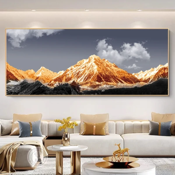 金山横幅装饰画新款客厅沙发巡洋舰办公室平面晶瓷挂画风景