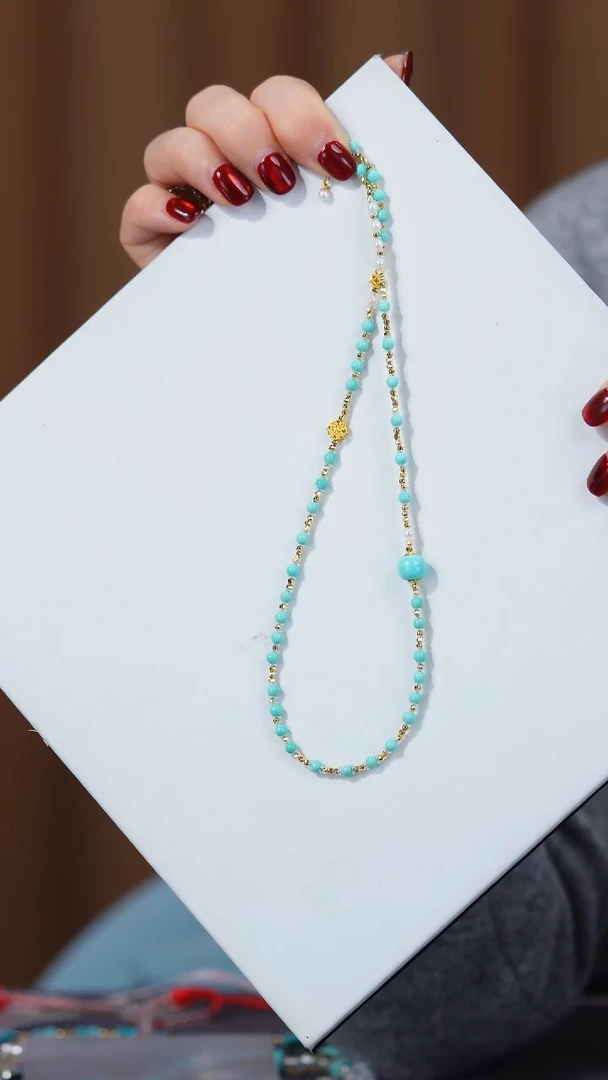 【闪购商品】绿松石项链18K金镶嵌1