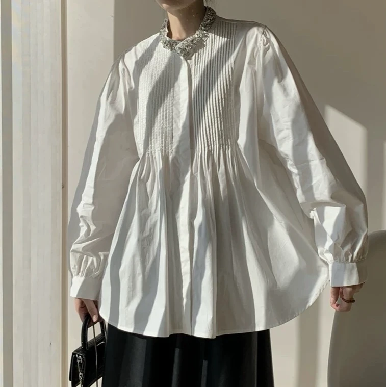 孕妇大码产前产后法式时尚显瘦遮肚上衣宽松百搭娃娃衫衬外套8320