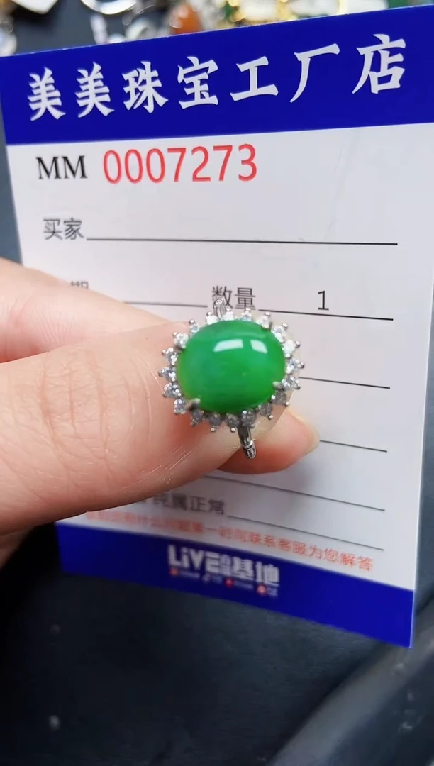 翡翠银S925镶嵌颈饰7273