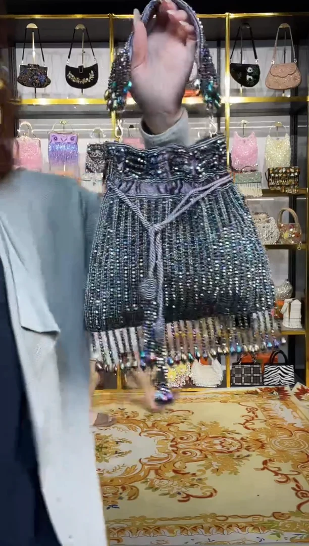 织物珠韵恒泽重工串珠手提包