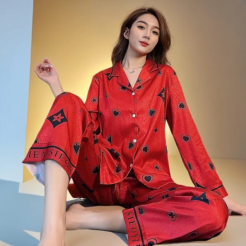 上海故事睡衣女套装睡衣套装居家服套春秋长袖网红韩版加大码女士