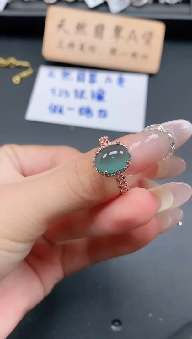 银S925镶嵌戒指翡翠11
