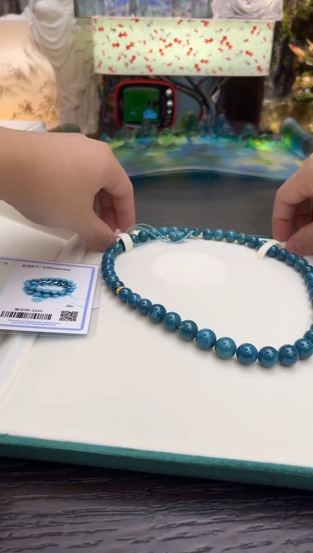 珊瑚玉深海之星蓝色项链孤品