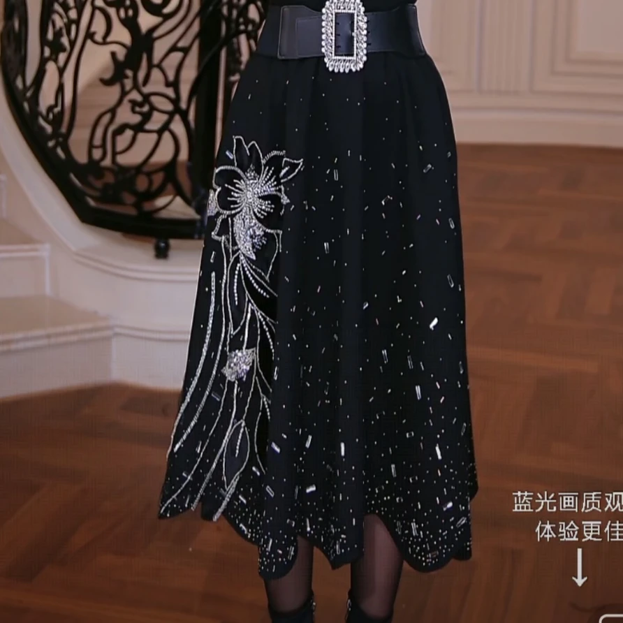 【芙娜妮】2025秋冬季时尚套装女款爆款轻奢洋气百搭裙子F2531290B