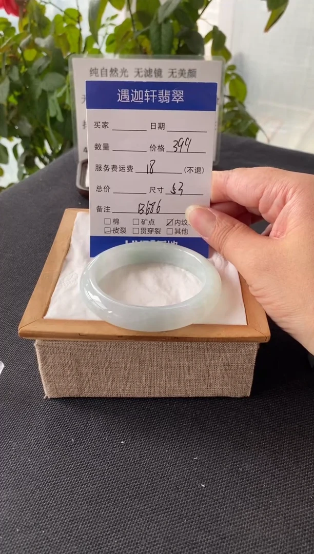 未镶嵌手镯翡翠53圈口 B686编码