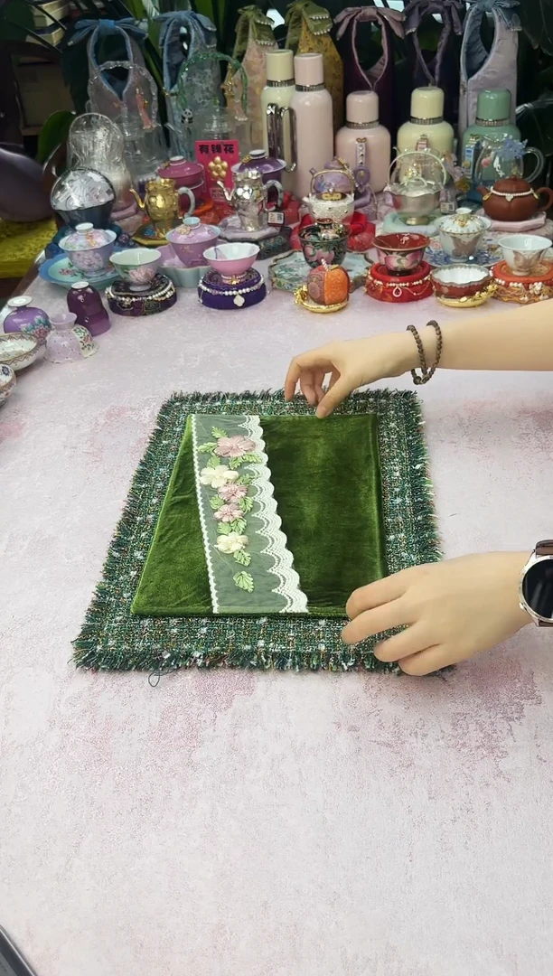 绿色信封茶席现货直发