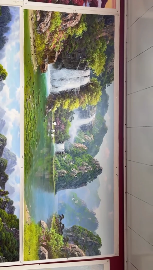 油画【39号】约2.2米*80cm丨朝鲜原创纯手绘孤品油画丨顺丰包邮