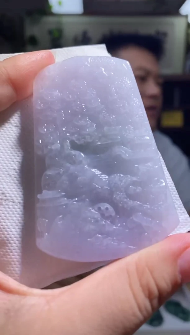 定制翡翠未镶嵌山水牌