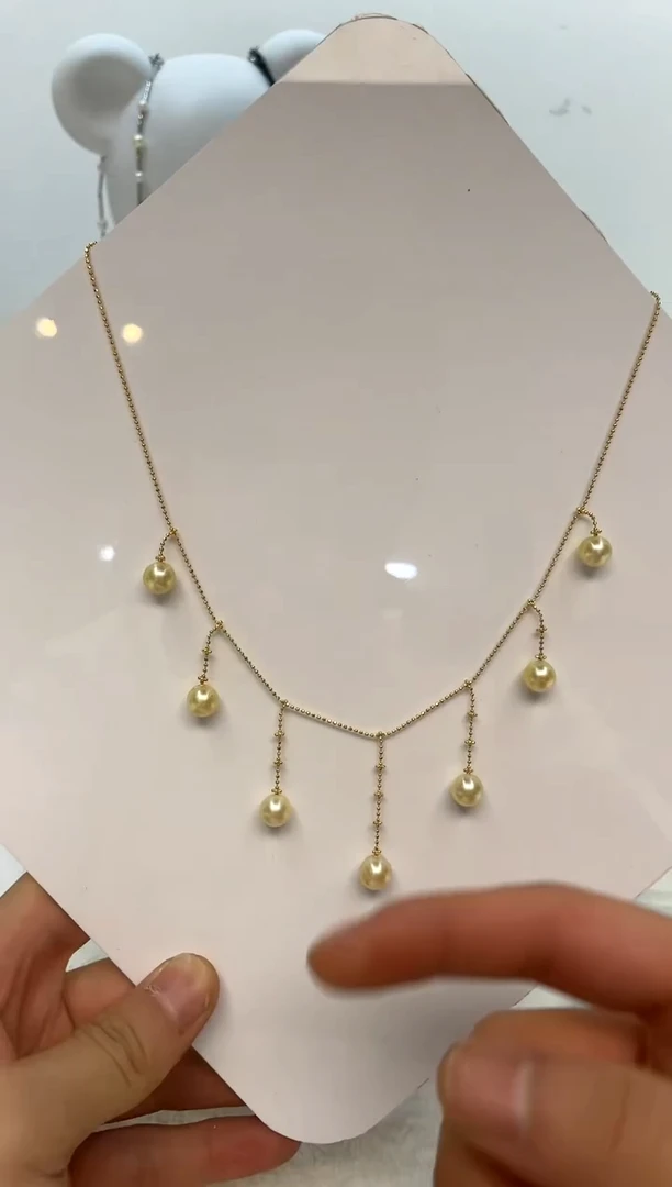 颈饰银S925镶嵌海水珍珠7-8