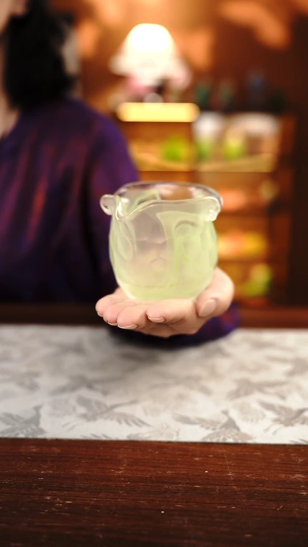 闪购揽月公道杯绿色菱纹