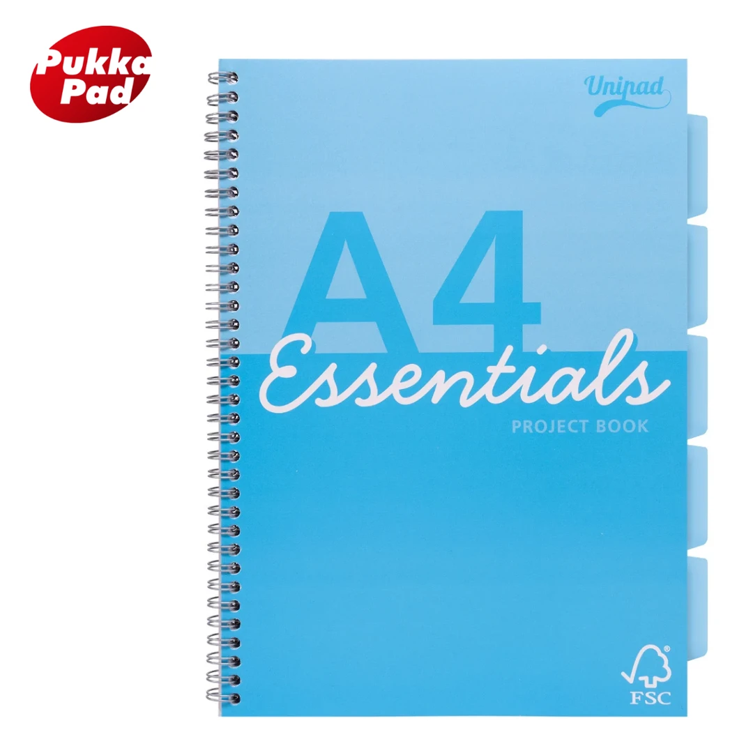 PukkaPad薄脆线圈科目100张60g分隔页易撕学生办公美式薄脆本