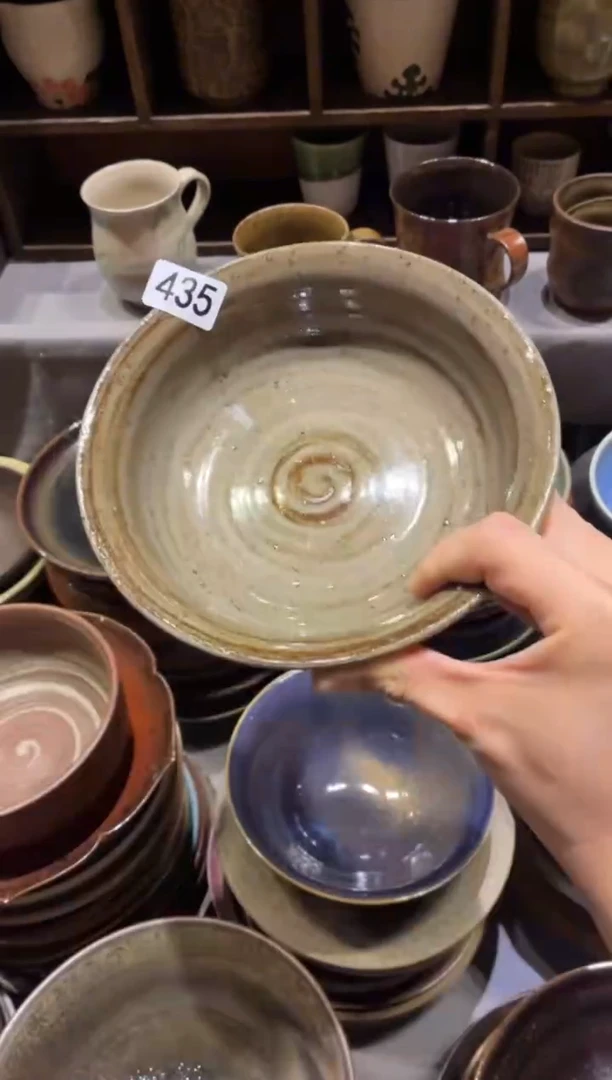 瓷片张*七435灰色反口盘1个