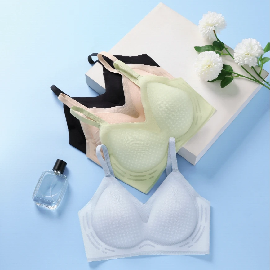 冰丝无痕美背内衣小胸聚拢收副乳防下垂薄款无钢圈新款舒适文胸罩