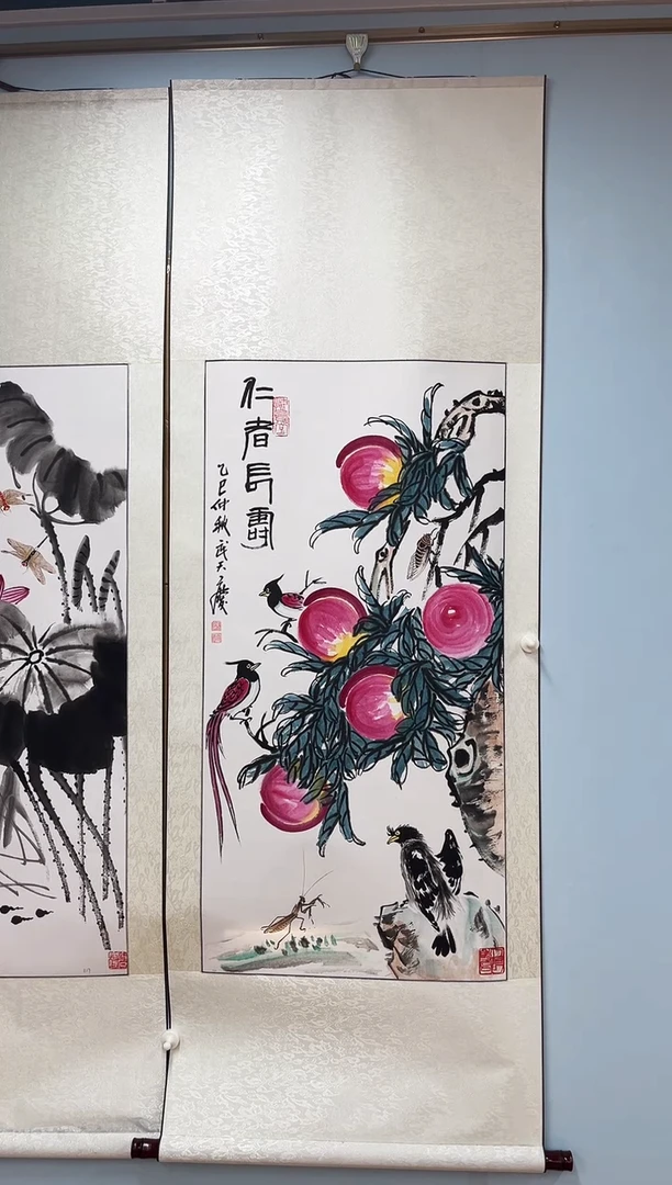 国画武天庆老师仁者长寿