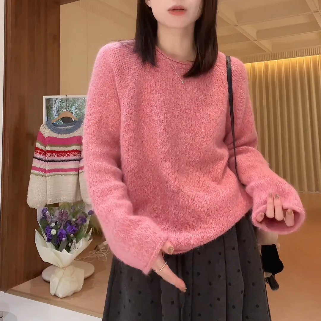 海盐雾 慵懒冬气质温柔舒适柔软针织百搭显瘦简约毛衣女LK2508389