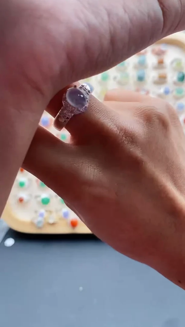 【闪购商品】翡翠戒指未镶嵌 缅甸翡翠444 1+3